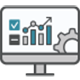 ícone de computador com dashboard